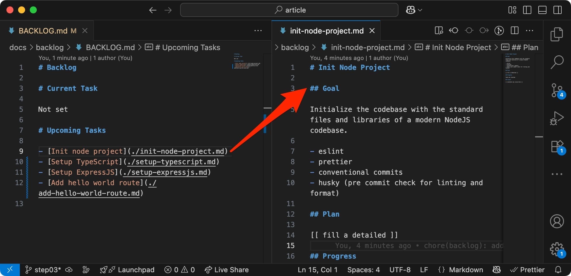 backlog & task definition